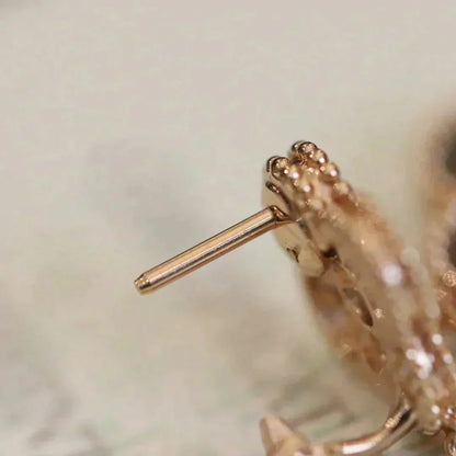 [GALE]CLOVER MEDIUM 1 MOTIFS FUll DIAMOND EARRINGS