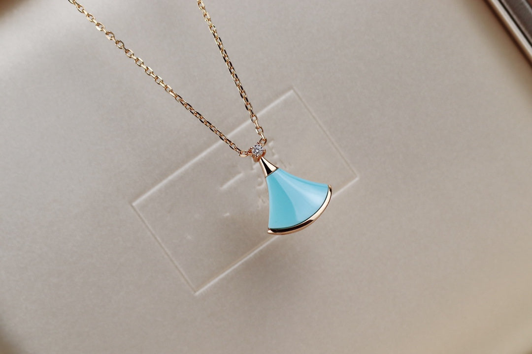 [GALE]DREAM NECKLACE TURQUOISE PINK GOLD