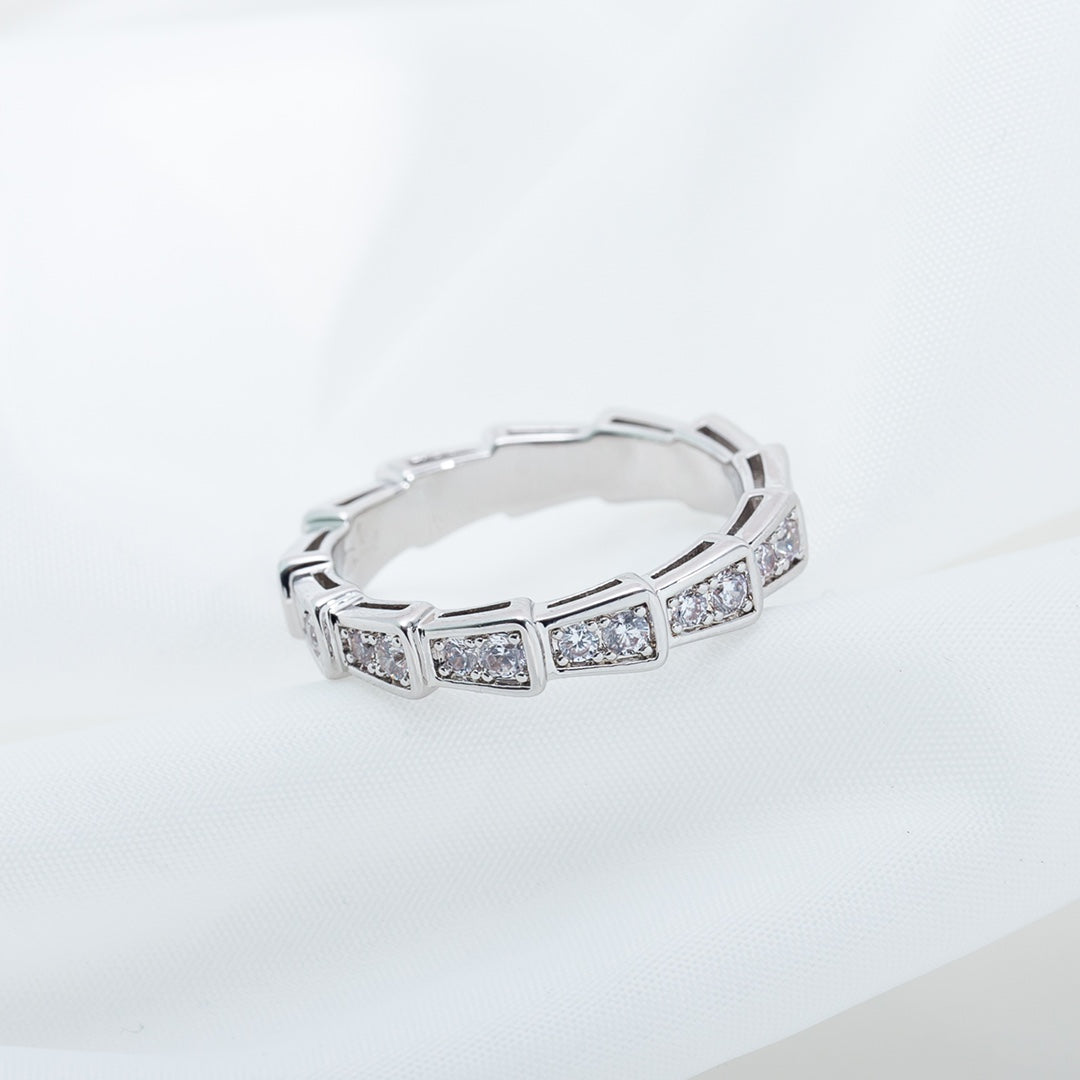 [GALE]SERPENTI RING SILVER DIAMOND PAVED 3MM