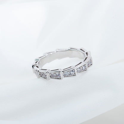 [GALE]SERPENTI RING SILVER DIAMOND PAVED 3MM