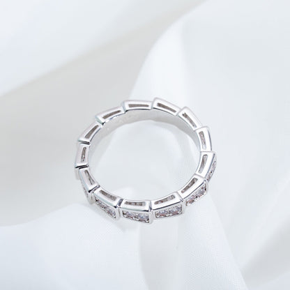 [GALE]SERPENTI RING SILVER DIAMOND PAVED 3MM