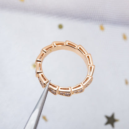 [GALE]SERPENTI RING PINK GOLD DIAMOND PAVED 3MM