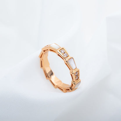 [GALE]SERPENTI RING PINK GOLD DIAMOND MOP 3MM