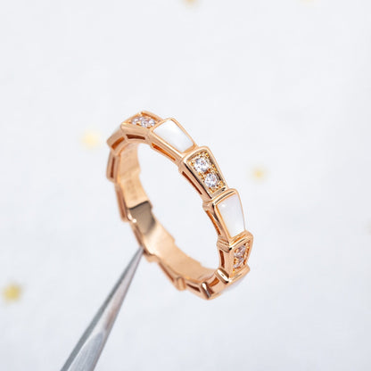 [GALE]SERPENTI RING PINK GOLD DIAMOND MOP 3MM