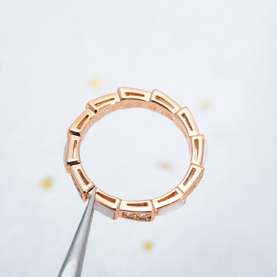 [GALE]SERPENTI RING PINK GOLD DIAMOND MOP 3MM