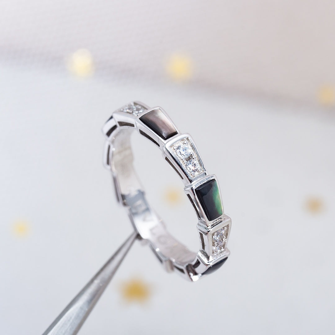 [GALE]SERPENTI RING SILVER  DIAMOND BLACK MOP 3MM