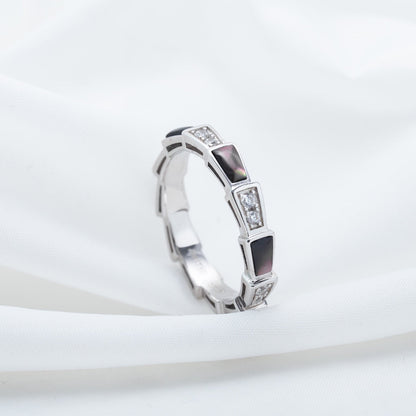 [GALE]SERPENTI RING SILVER  DIAMOND BLACK MOP 3MM