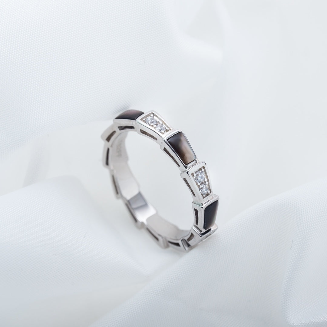 [GALE]SERPENTI RING SILVER  DIAMOND BLACK MOP 3MM