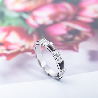 [GALE]SERPENTI RING SILVER  DIAMOND BLACK MOP 3MM