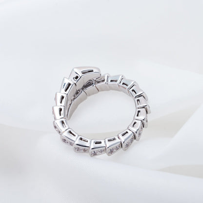 [GALE]SERPENTI RING SILVER DIAMOND PAVED 4MM