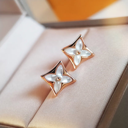 [GALE]STAR MOP PINK GOLD EARRINGS