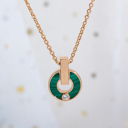 [GALE]GARI NECKLACE PINK GOLD MALACHITE