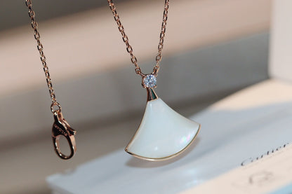 [GALE]DREAM NECKLACE WHITE MOP PINK GOLD 1 DIAMOND