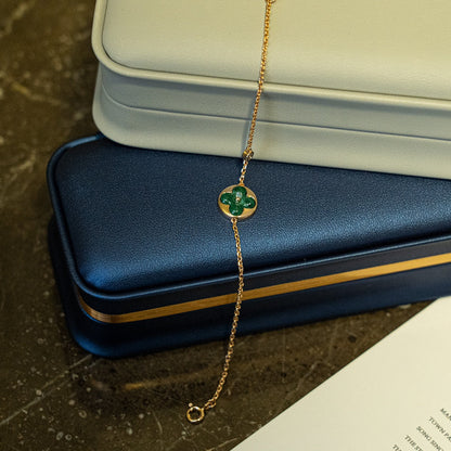 [NOVO]サンマラカイト 1ダイヤモンド ピンクゴールドブレスレット