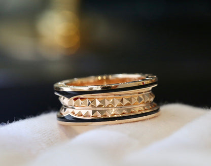 [GALE]ZERO 1 PINK GOLD BLACK CERAMIC RING