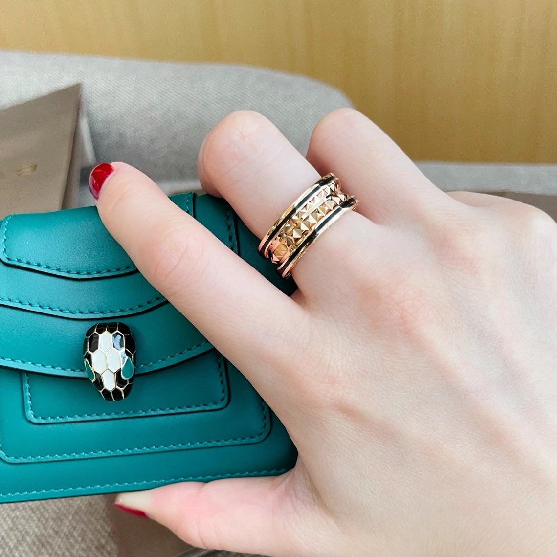 [GALE]ZERO 1 PINK GOLD BLACK CERAMIC RING