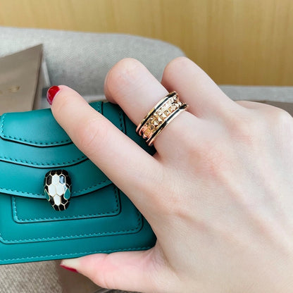 [GALE]ZERO 1 PINK GOLD BLACK CERAMIC RING