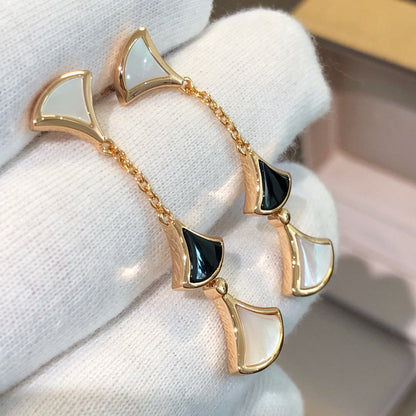 [GALE]DREAM EARRINGS 3 MOTIFS ONYX MOP PINK GOLD