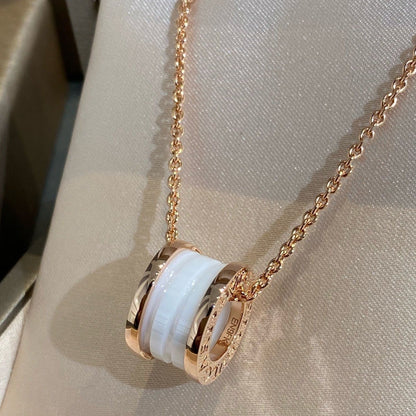 [GALE]ZERO 1 WHITE CERAMIC PINK GOLD NECKLACE