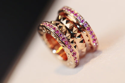 [GALE]ZERO 1 ROCK PINK GOLD PINK DIAMOND NECKLACE