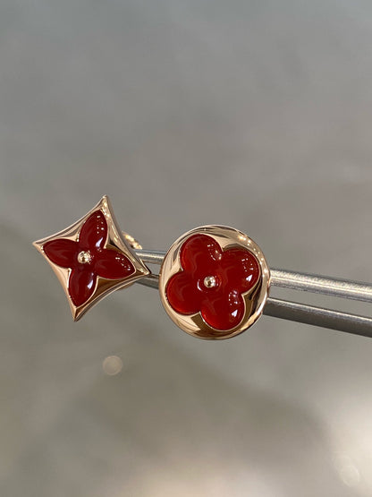 [GALE]STAR AND SUN PINK GOLD CARNELIAN STUD EARRINGS