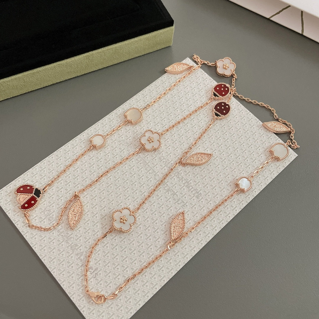 [GALE]LUCKY SPRING 15 MOTIFS ROSE GOLD NECKLACE