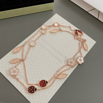[GALE]LUCKY SPRING 15 MOTIFS ROSE GOLD NECKLACE
