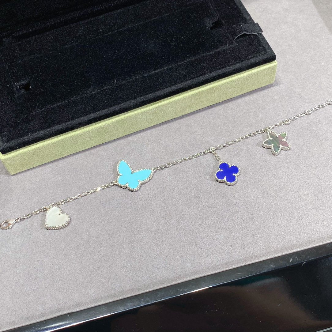 [NOVO] GLÜCKSFRÜHLINGS-SILBERARMBAND MIT 4 MOTIVEN