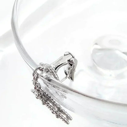 [NOVO]クローバー 2モチーフ ダイヤモンド オニキス イヤリング シルバー