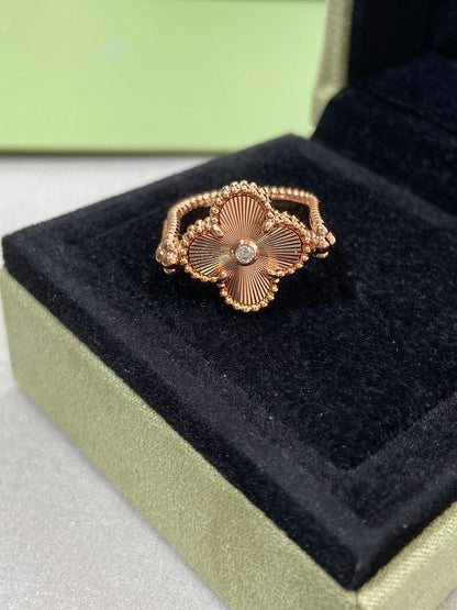 [GALE]CLOVER RIVERSIBLE ROSE GOLD RING