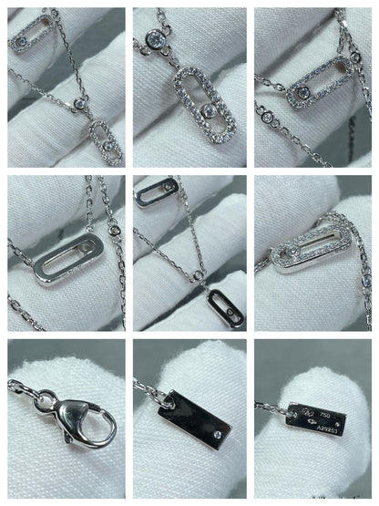 [GALE]MOVE 2 ROW DIAMOND NECKLACE