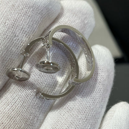 [NOVO]ラブ ダイヤモンド シルバー フープ イヤリング