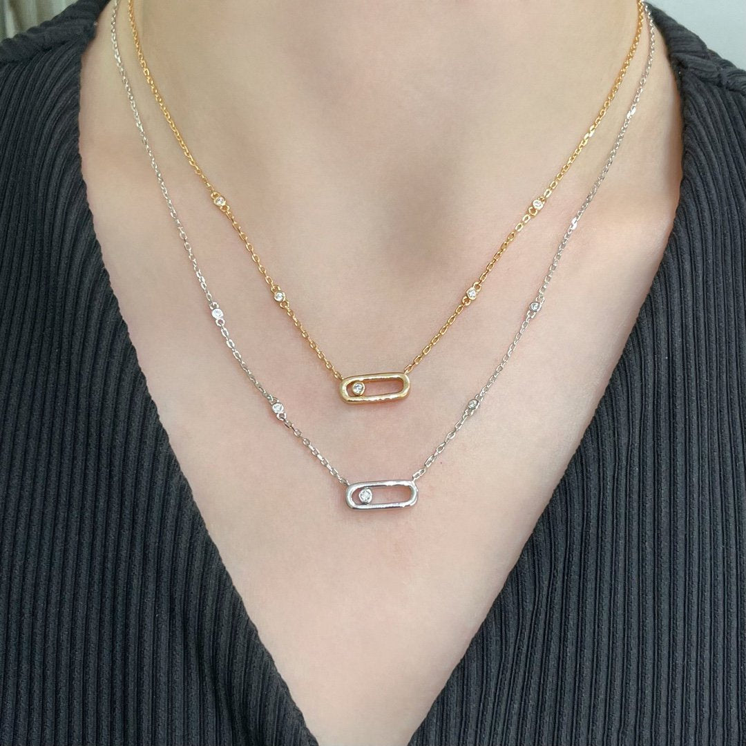 [GALE]MOVE UNO DIAMOND NECKLACE
