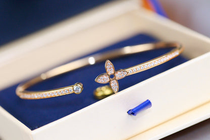 [GALE]IDYLLE PINK GOLD OPEN BRACELET DIAMOND PAVED