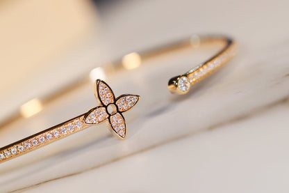 [GALE]IDYLLE GOLD OPEN BRACELET DIAMOND PAVED