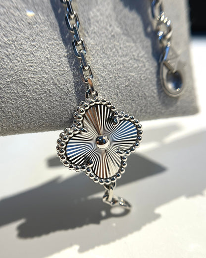 [GALE]CLOVER 5 MOTIF SILVER DIAMOND BRACELET