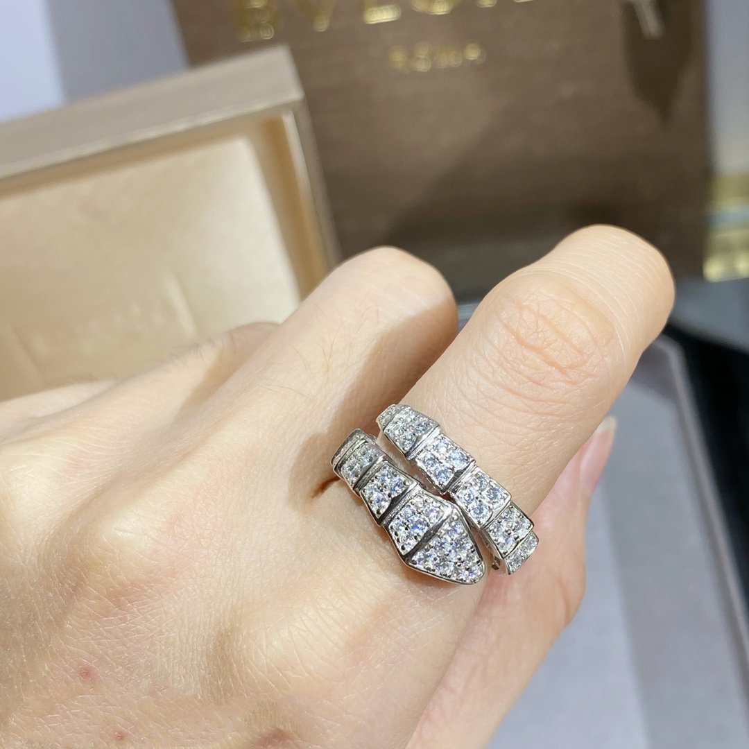 [GALE]SERPENTI RING SILVER DIAMOND PAVED