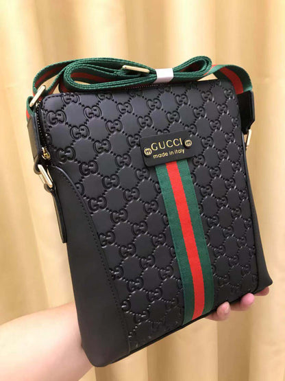 GG CROSSBODY BLACK RED LEATHER
