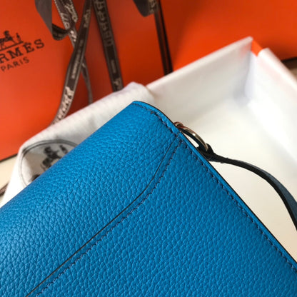 HM SAC ROULIS 18 COBALT TOGO LEATHER