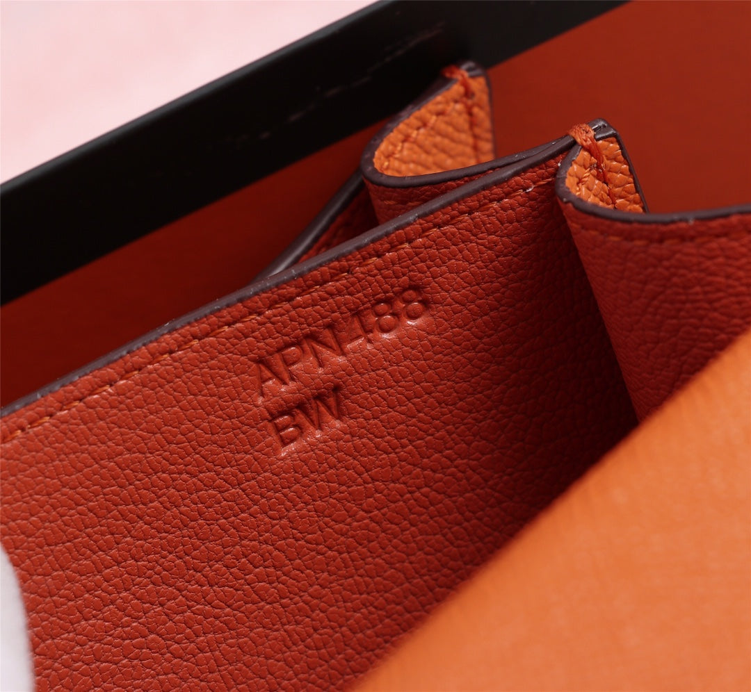 HM CONSTANCE BAGS 19 ORANGE EPSOM GOLD HARDWARE