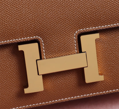 HM CONSTANCE BAGS 22 RUSSET EPSOM GOLD HARDWARE