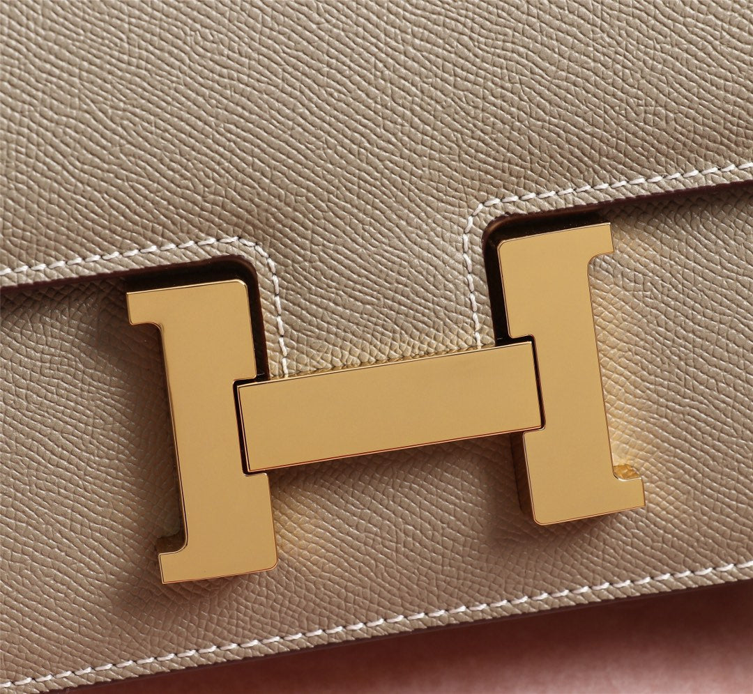 HM CONSTANCE BAGS 22 KHAKI EPSOM GOLD HARDWARE