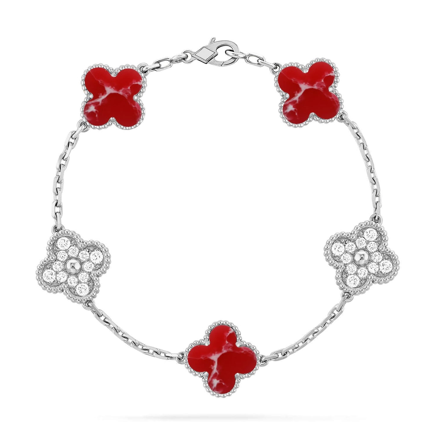 [GALE]CLOVER 5 MOTIF RED PATTERN BRACELET COLLECTION