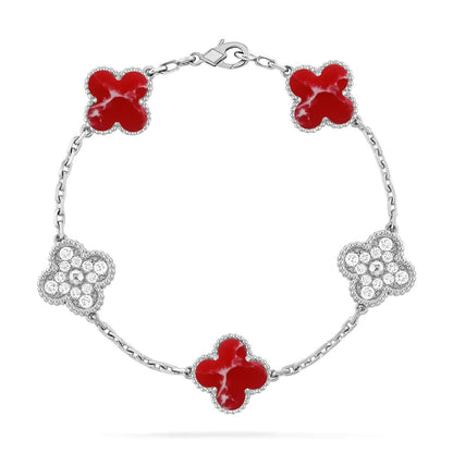 [GALE]CLOVER 5 MOTIF RED PATTERN BRACELET COLLECTION