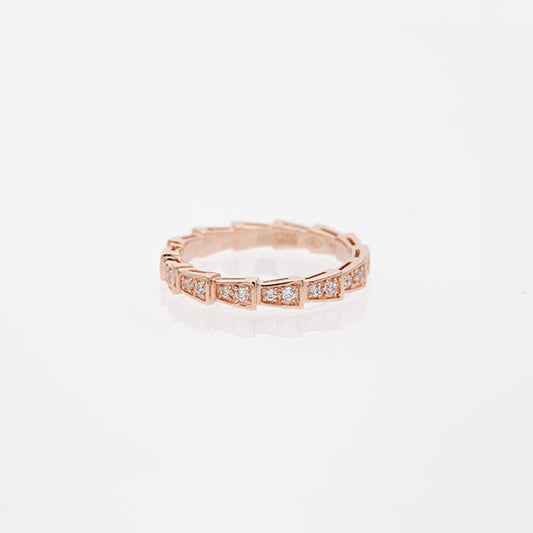 [GALE]SERPENTI RING PINK GOLD DIAMOND PAVED 3MM