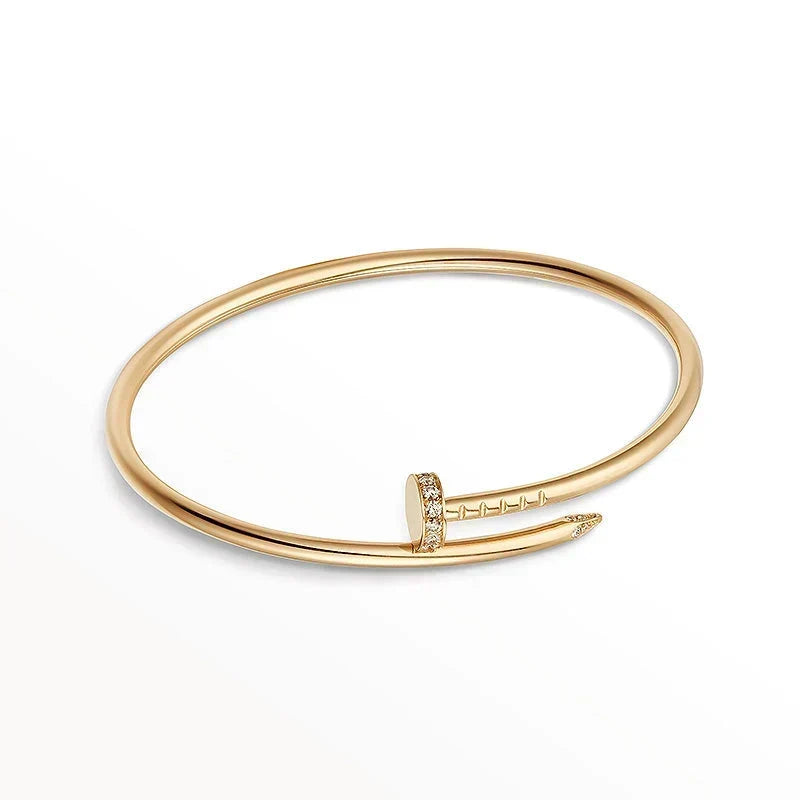 [GALE] JUSTE Diamond & LOVE Diamond-Paved Bracelet Stack Set