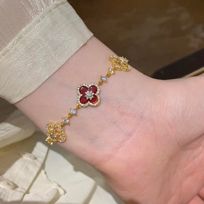 [GALE]]CLOVER 5 MOTIF PINK BLUE RED WHITE BRACELET