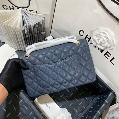 flap bag medium 25 dark blue caviar ghw