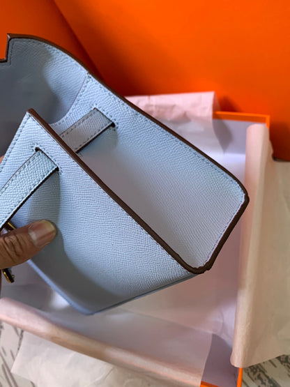 HM KELLY MINI POCHETTE 22 SAPPHIRE EPSOM