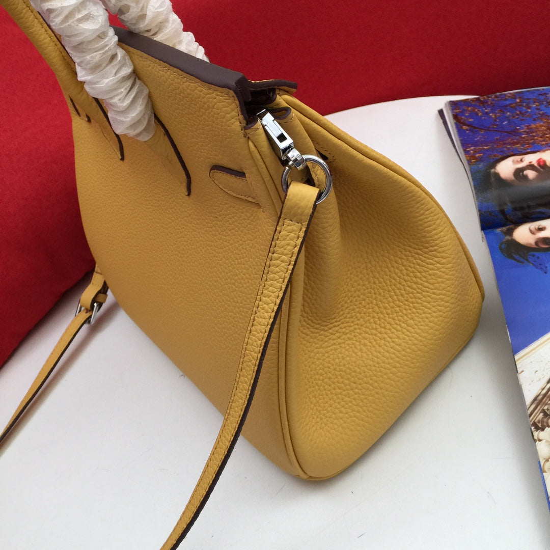 HM BIRKIN 30 CM BAG MUSTARD CALFSKIN SILVER HARDWARE